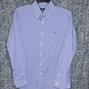 Ralph Lauren Blue and White Checkered Shirt